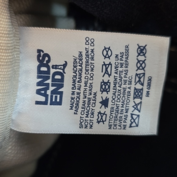 Lands' End Navy and Cream Medium Canvas Tote Bag "Save Water, Drink Margs" - Picture 7 of 10